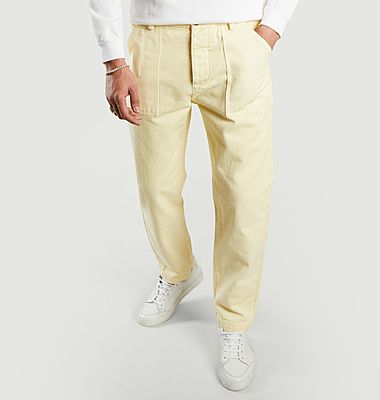 Pantalon chino ajusté en coton bio à poches