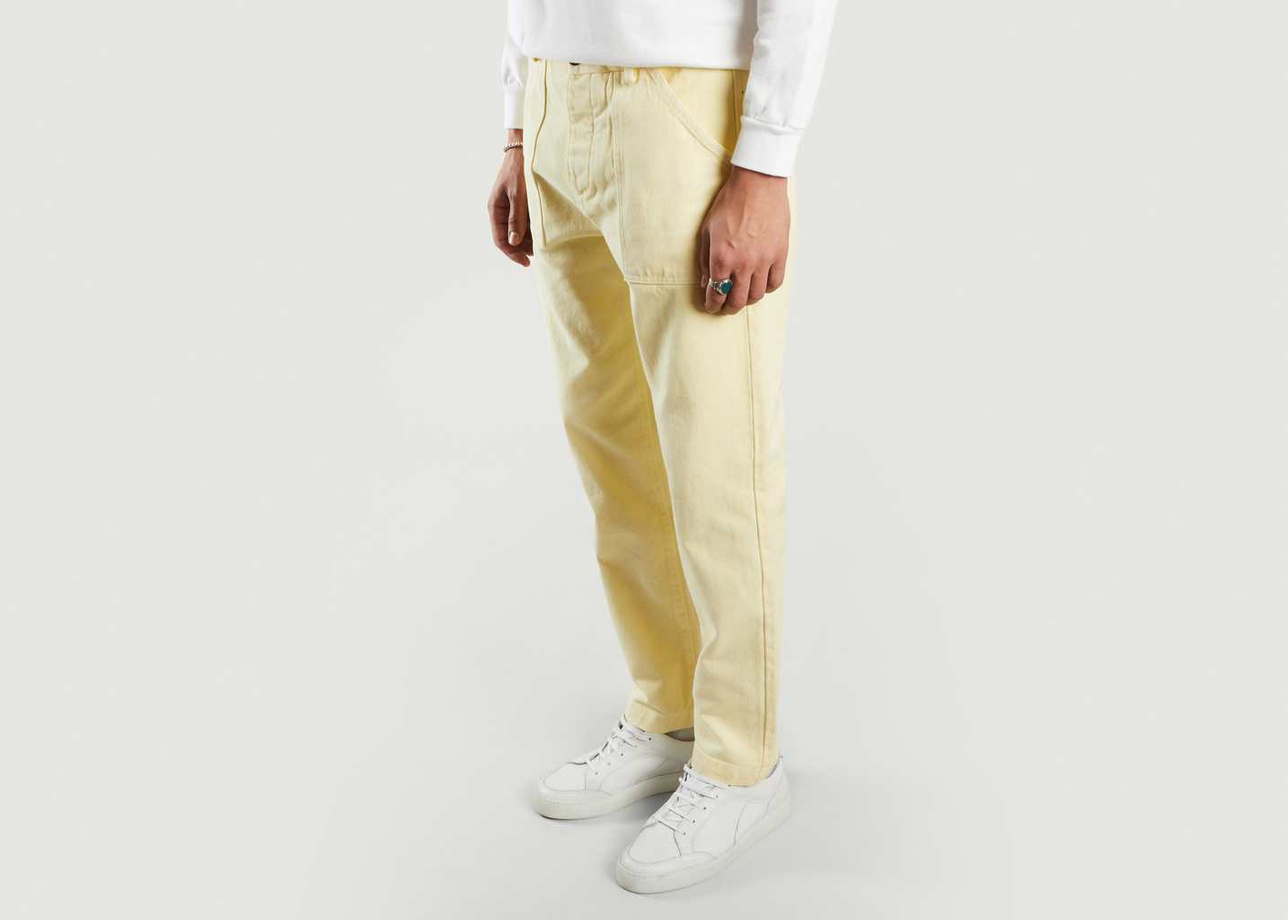 Fitted organic cotton chino pants with pockets - Cuisse de Grenouille