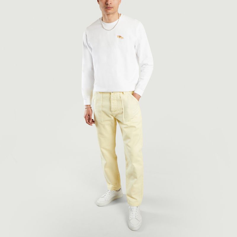 Fitted organic cotton chino pants with pockets - Cuisse de Grenouille