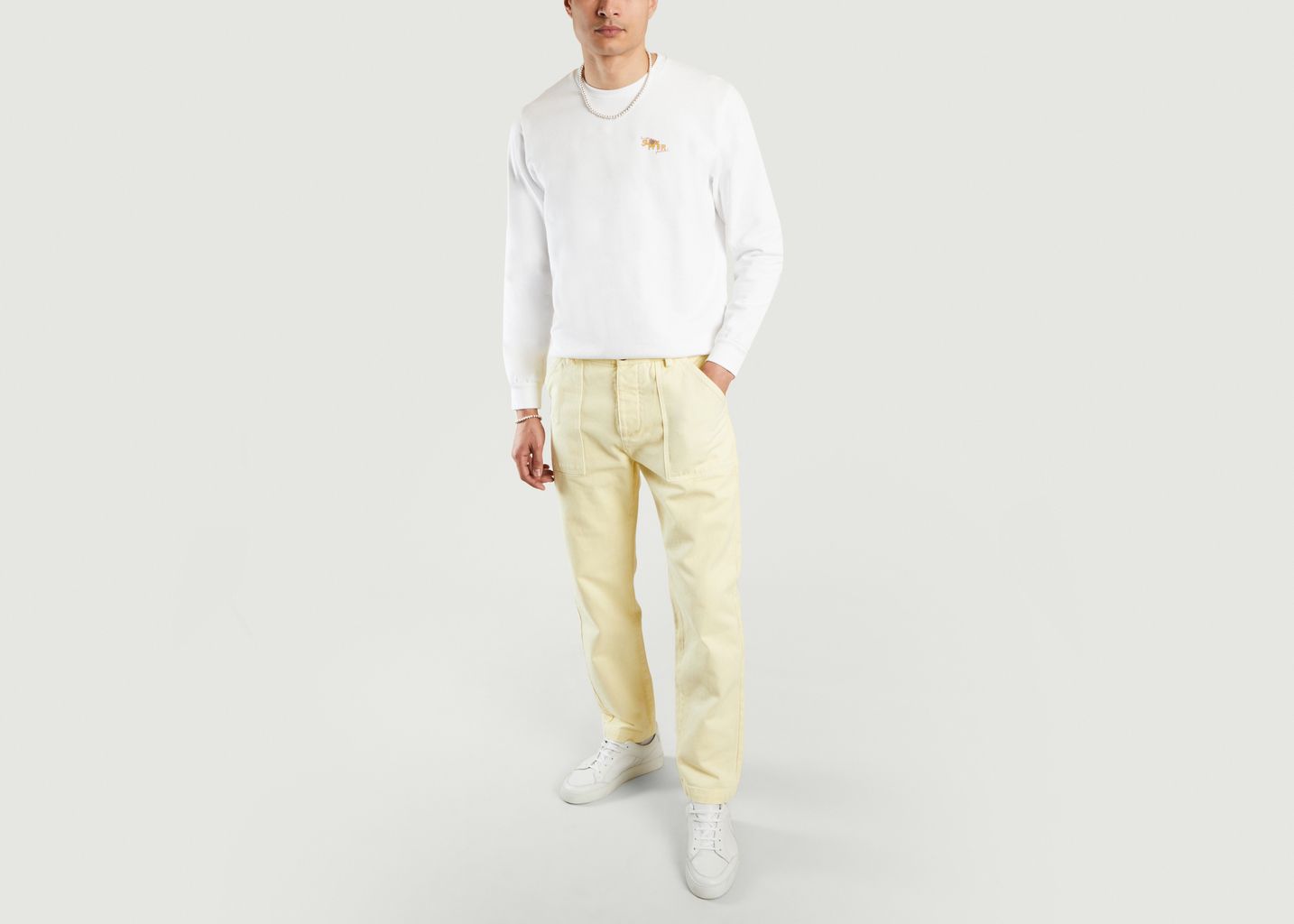 Fitted organic cotton chino pants with pockets - Cuisse de Grenouille