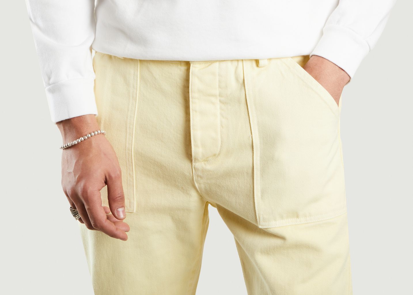 Pantalon chino ajusté en coton bio à poches - Cuisse de Grenouille
