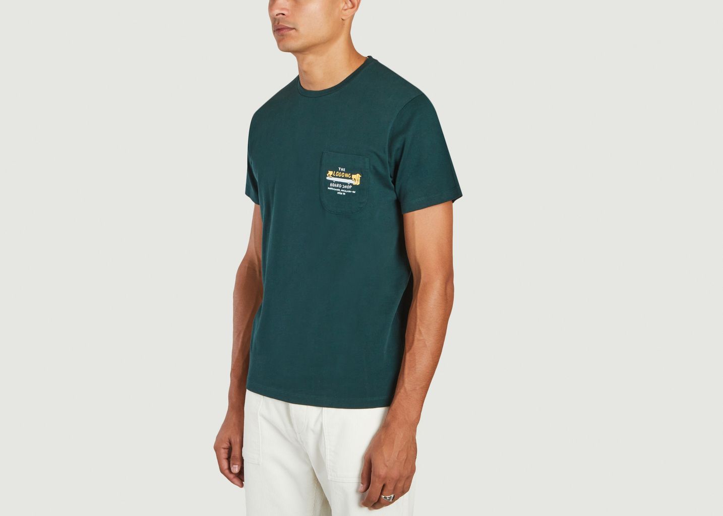 T-Shirt aus organischer Baumwolle mit aufgestickter Tasche Odin - Cuisse de Grenouille