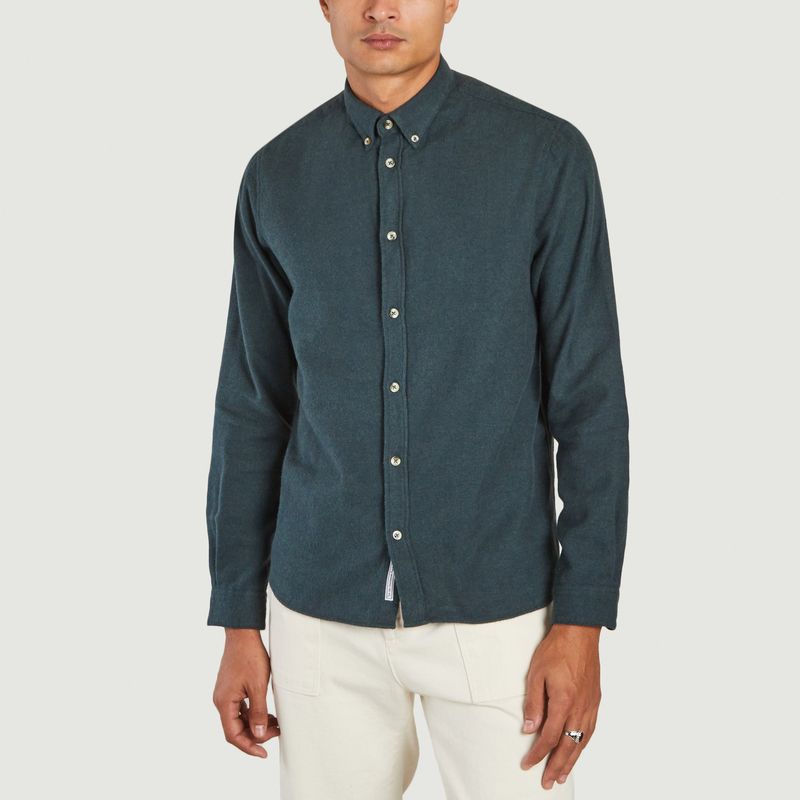Massimo shirt in brushed twill  - Cuisse de Grenouille