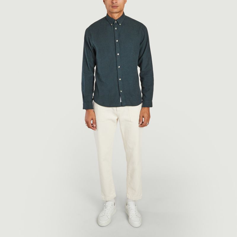 Massimo shirt in brushed twill  - Cuisse de Grenouille