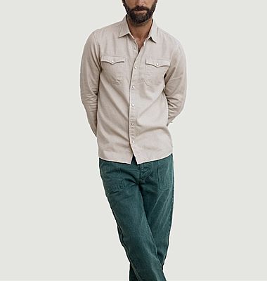 Brushed twill shirt - Button down collar 