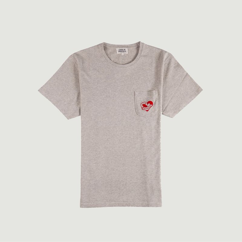 T-shirt en coton bio brodé Cœur Océan - Cuisse de Grenouille