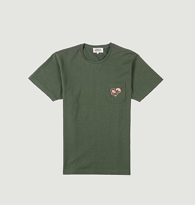 Ocean Heart embroidered organic cotton T-shirt