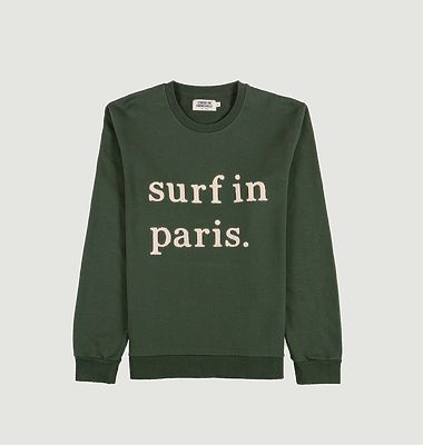 Sweatshirt en coton bio brodé Surf in Paris