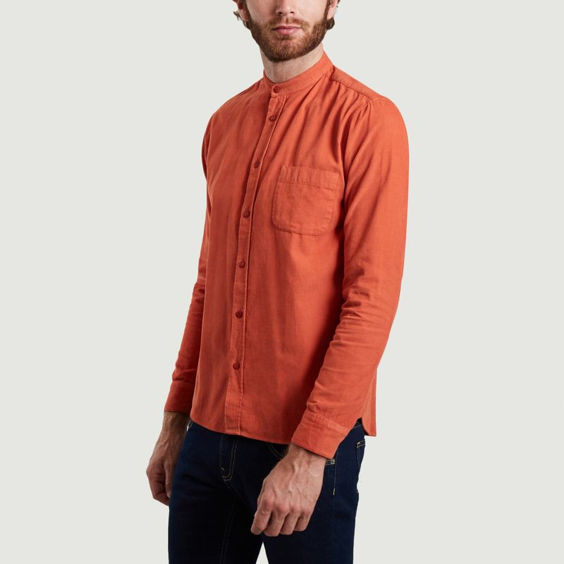 Chemise en velours côtelé col officier Klement - Cuisse de Grenouille