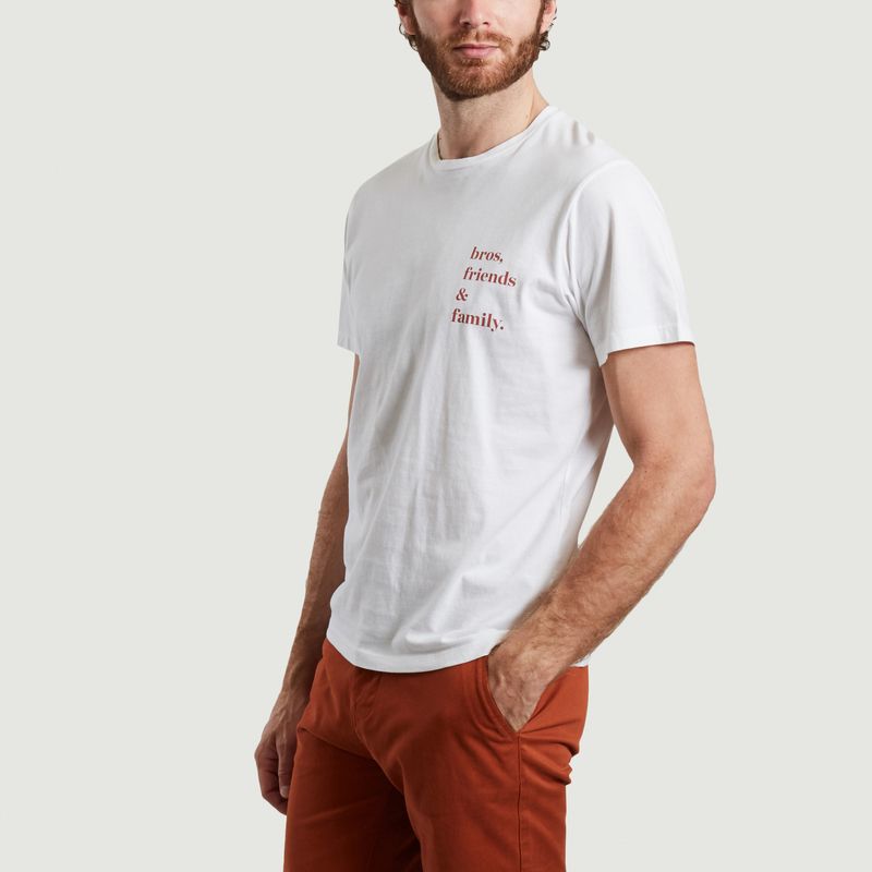 T-shirt en coton bio imprimé bros, friends and family Keaton - Cuisse de Grenouille