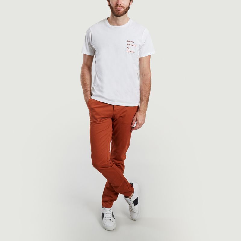 T-shirt en coton bio imprimé bros, friends and family Keaton - Cuisse de Grenouille