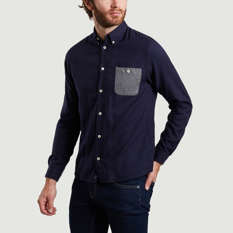 Chemise en coton Oxford bio et lyocell à poche Kolin - Cuisse de Grenouille
