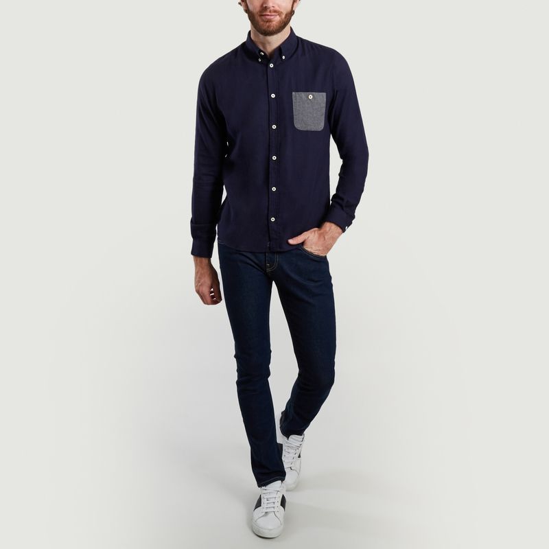 Chemise en coton Oxford bio et lyocell à poche Kolin - Cuisse de Grenouille