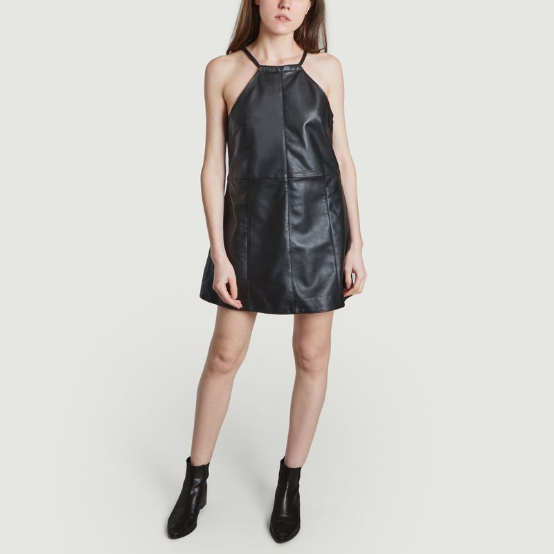 Kimi leather sleeveless short dress - Deadwood