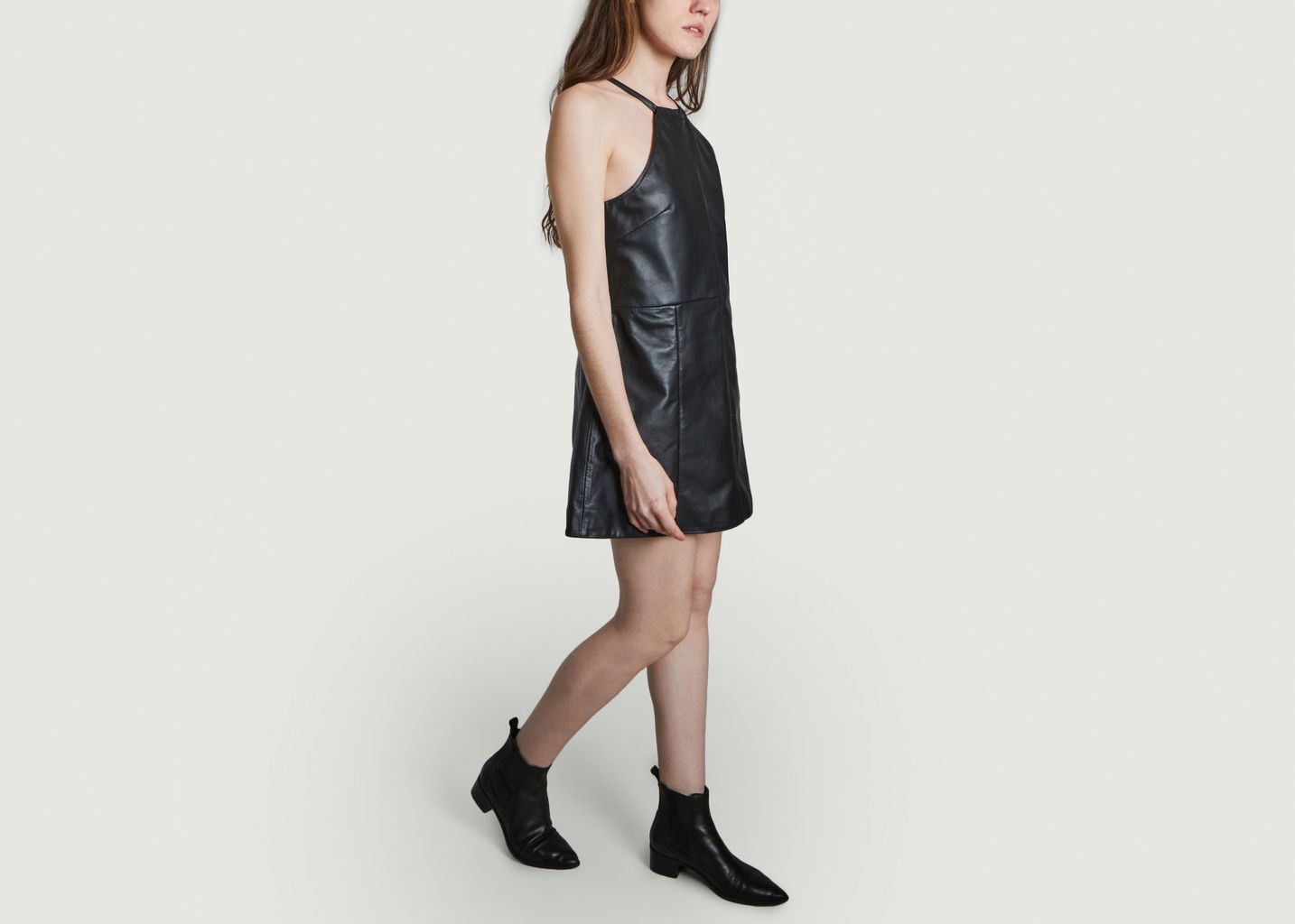 Kimi leather sleeveless short dress - Deadwood