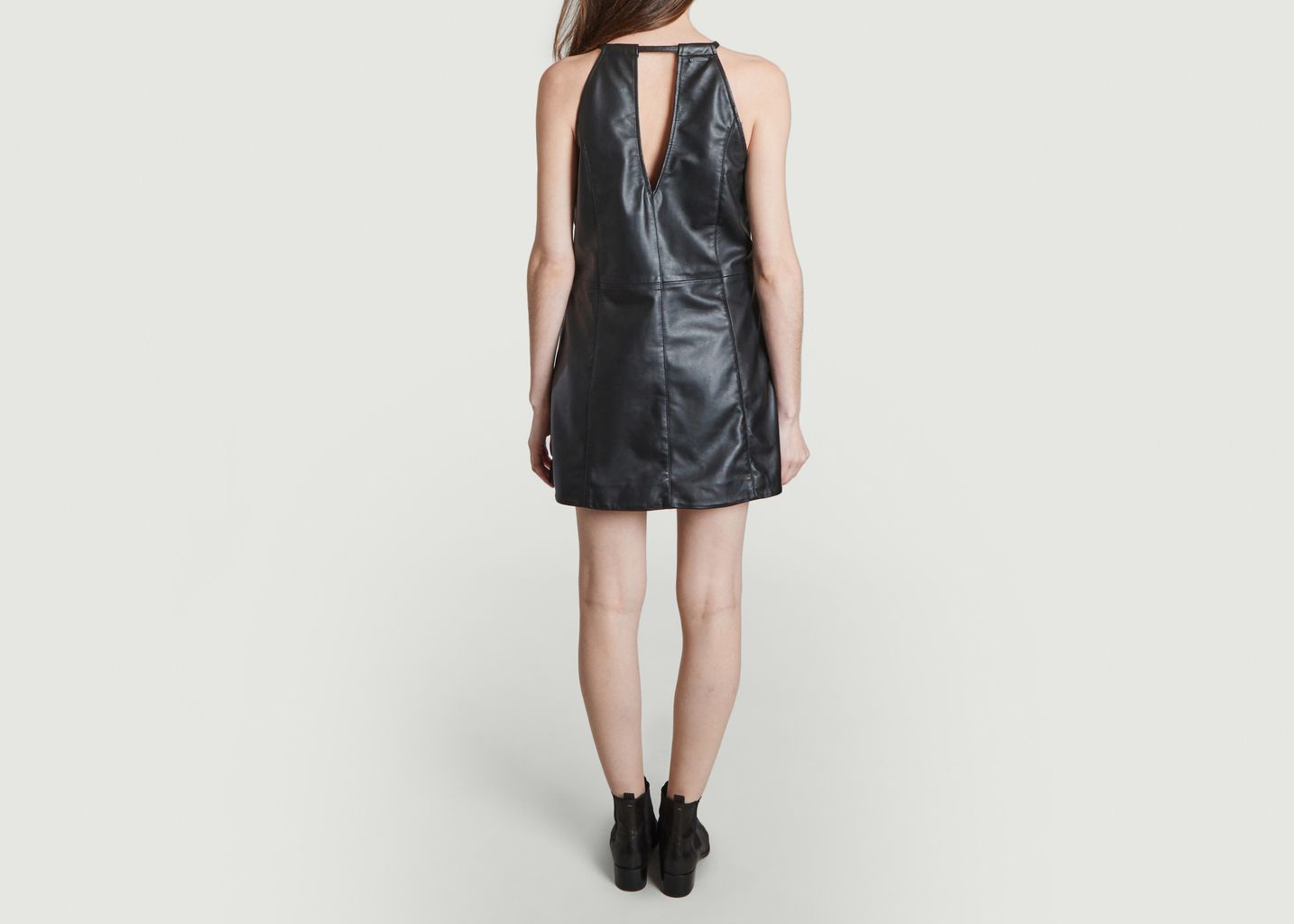 Kimi leather sleeveless short dress - Deadwood