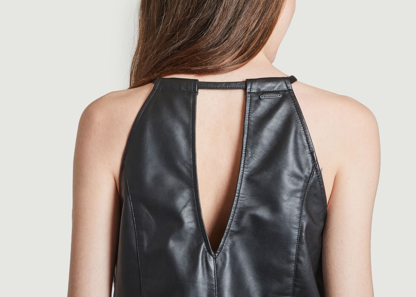 Kimi leather sleeveless short dress - Deadwood