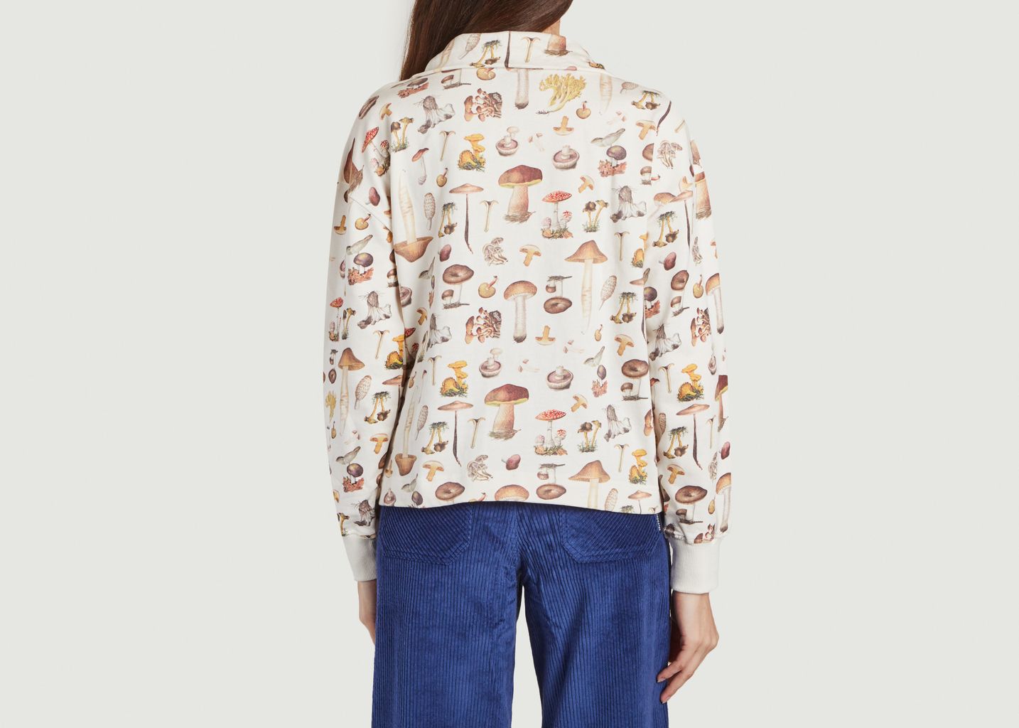 Sweatshirt col camionneur imprimé champignons Mariestad - Dedicated Brand