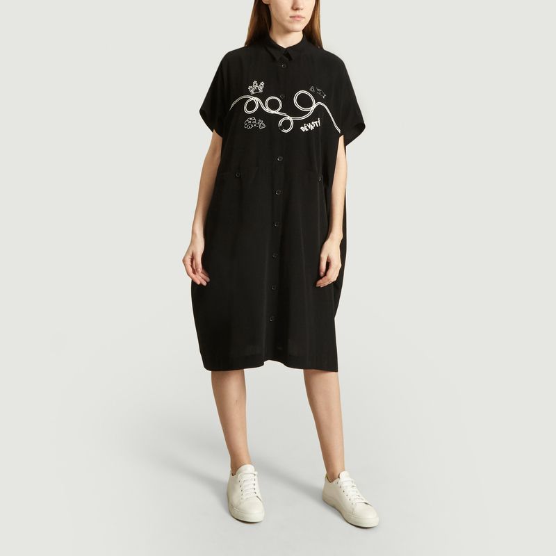 Robe chemise fluide imprimée - Dévastée