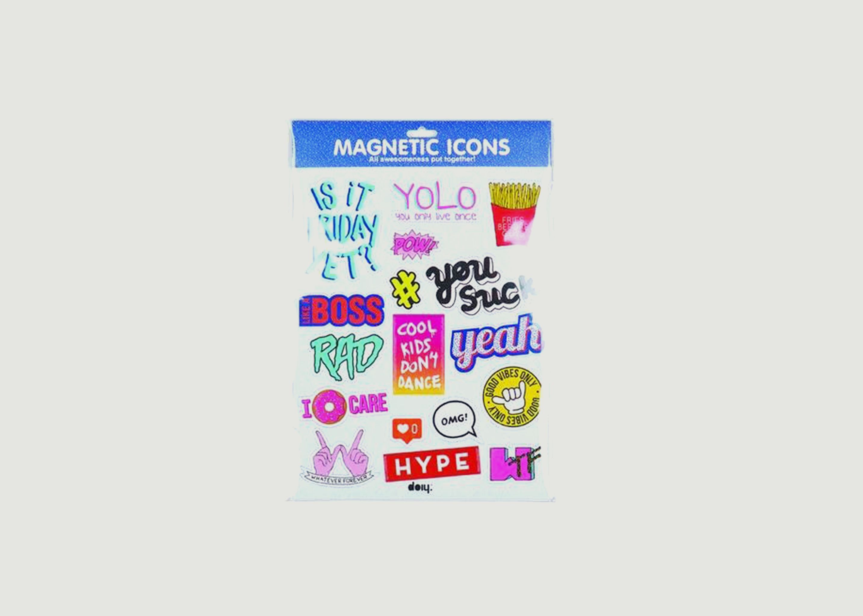 Multicolored magnetic icons with letterings - Doiy