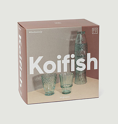 Set of 4 stackable glasses KOIFISH Green