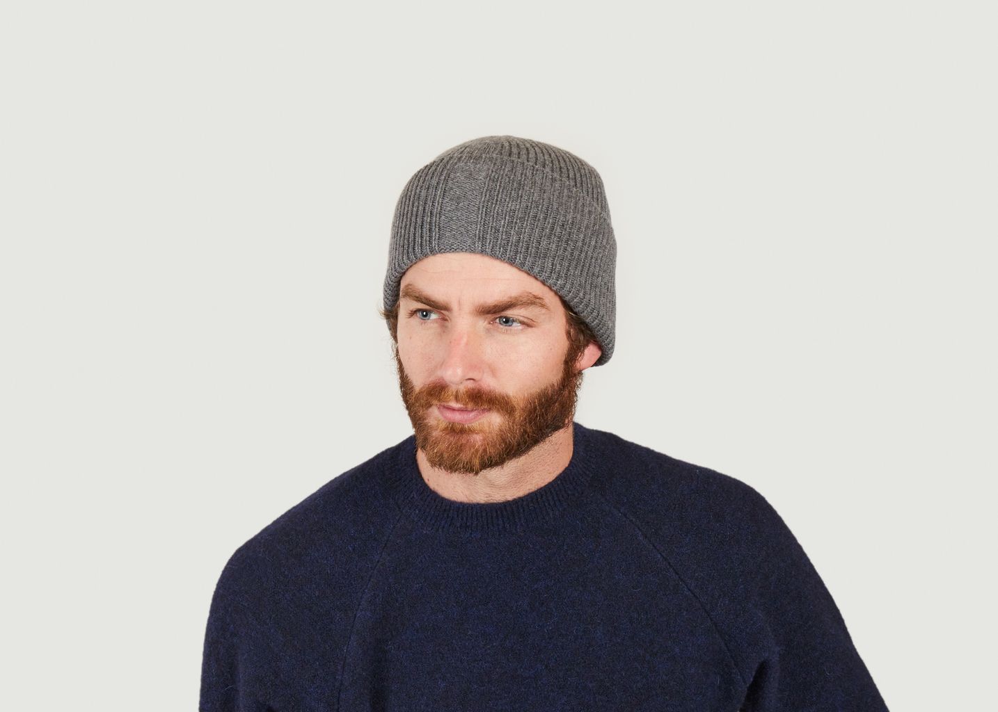  Plain beanie in cashmere and recycled wool - Douillet
