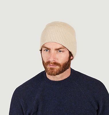 Plain recycelt cashmere and wool hat