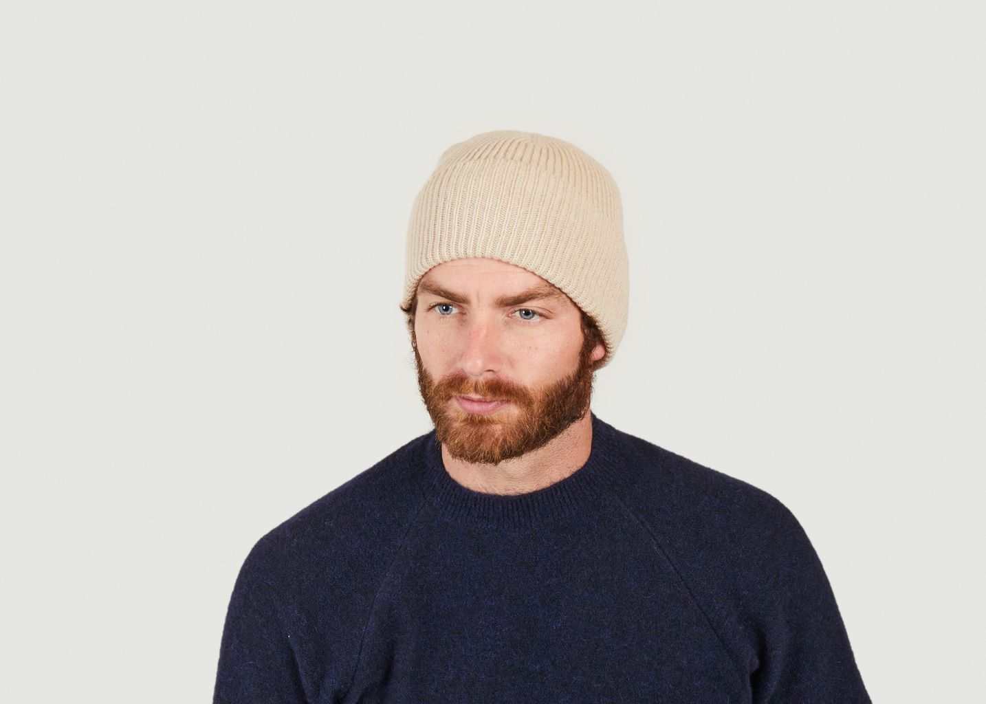 Plain recycelt cashmere and wool hat - Douillet