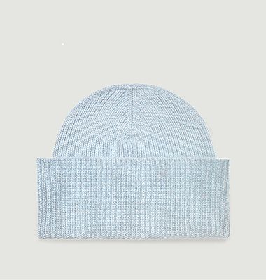 Plain cashmere and wool recycelt hat 