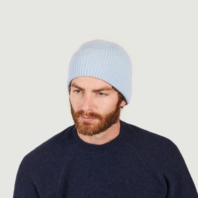 Plain recycled cashmere and wool hat - Douillet