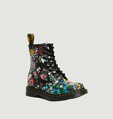 1460 PASCAL MASH UP LEDERSTIEFEL MIT BLUMENDRUCK