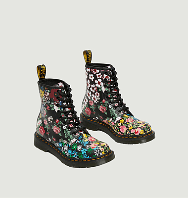 1460 PASCAL MASH UP LEDERSTIEFEL MIT BLUMENDRUCK