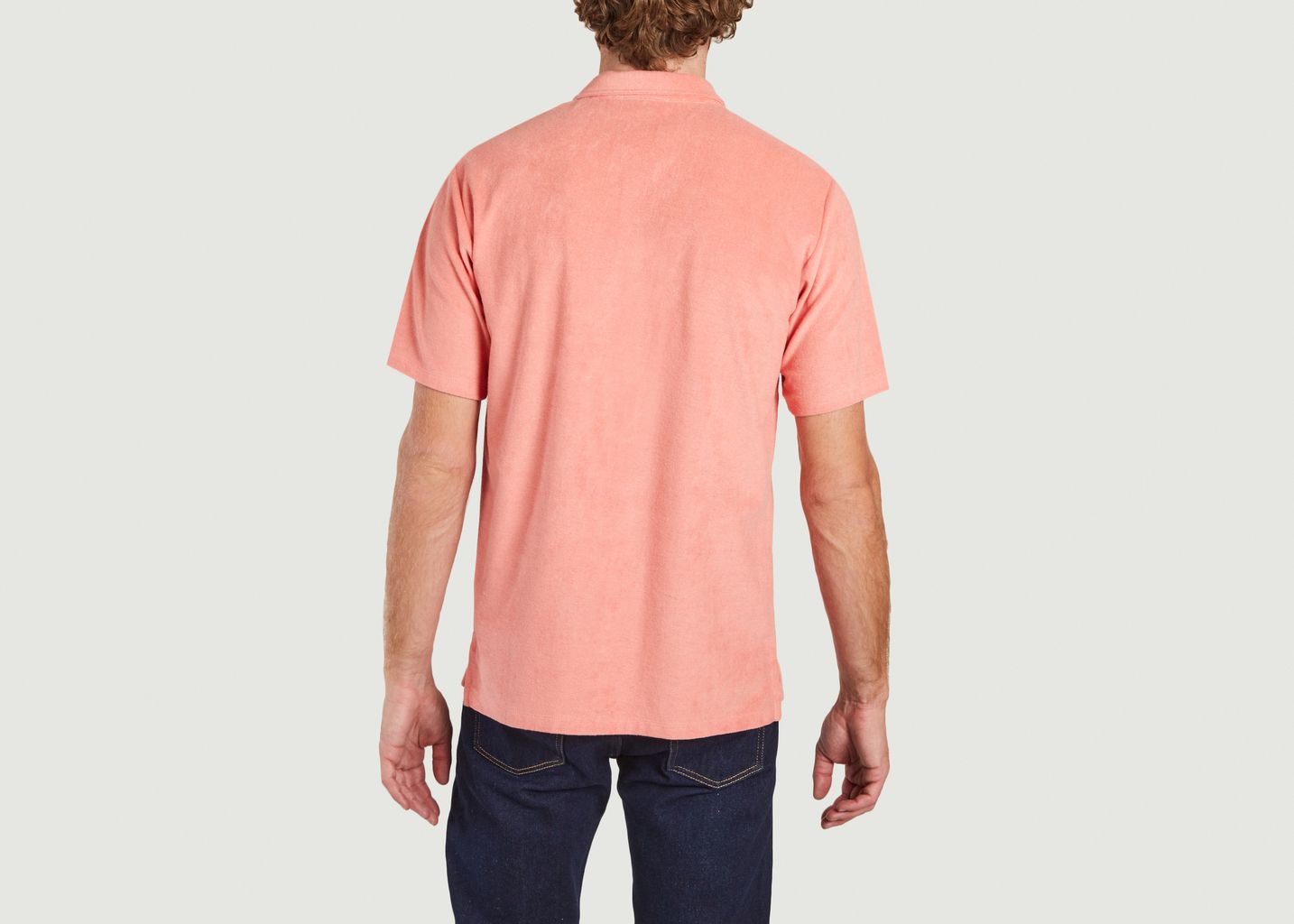 Terry Salmon Polo T-Shirt in cotton and modal - Edmmond Studios