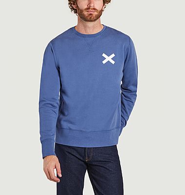 Sweatshirt en coton bio avec imprimé croix