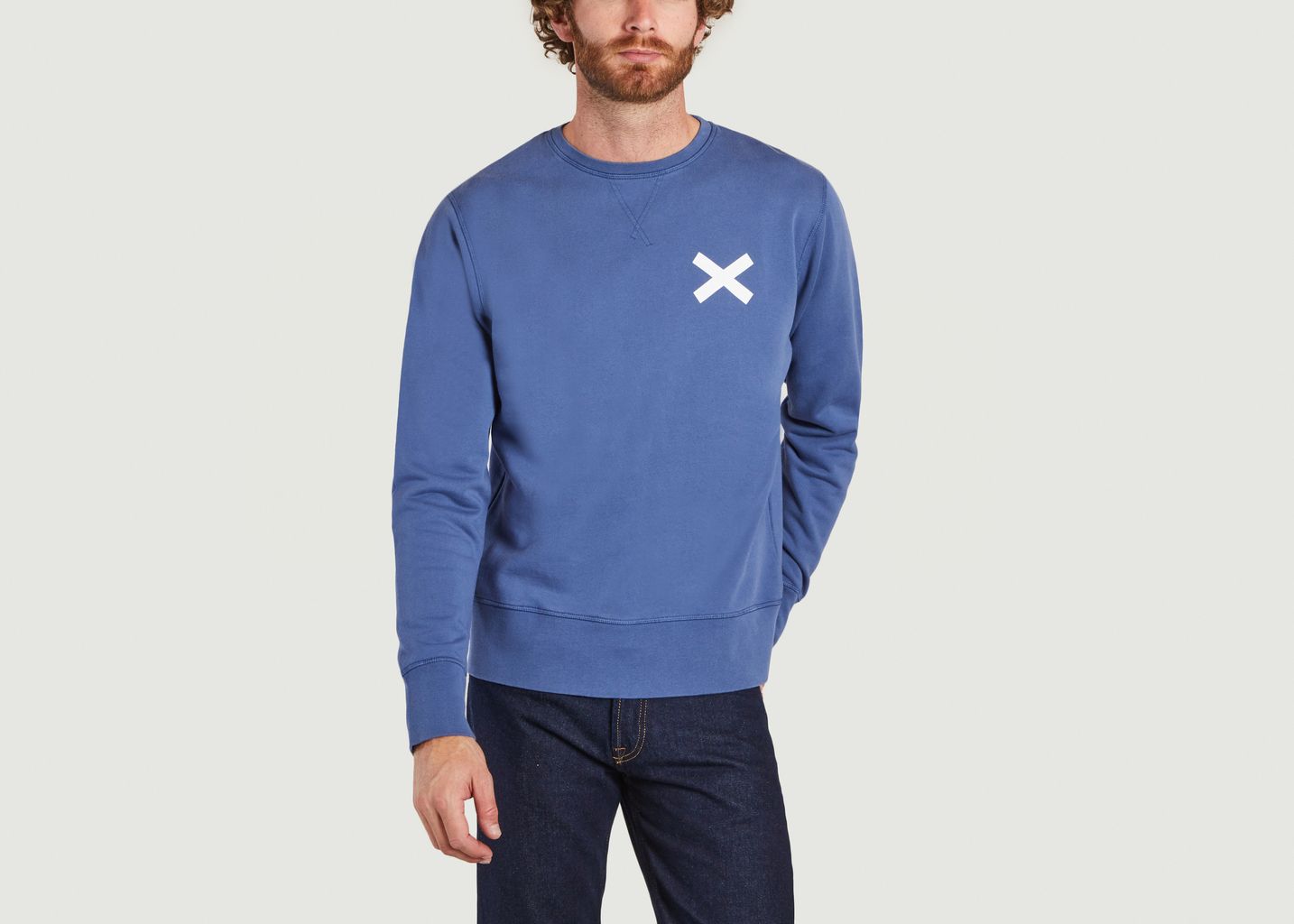 Sweatshirt en coton bio avec imprimé croix - Edmmond Studios