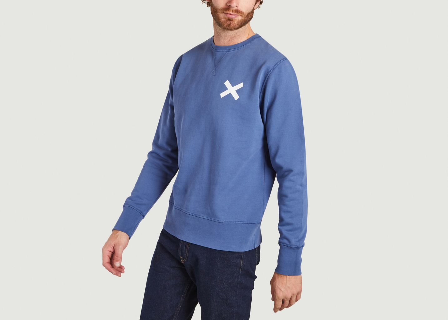 Sweatshirt en coton bio avec imprimé croix - Edmmond Studios