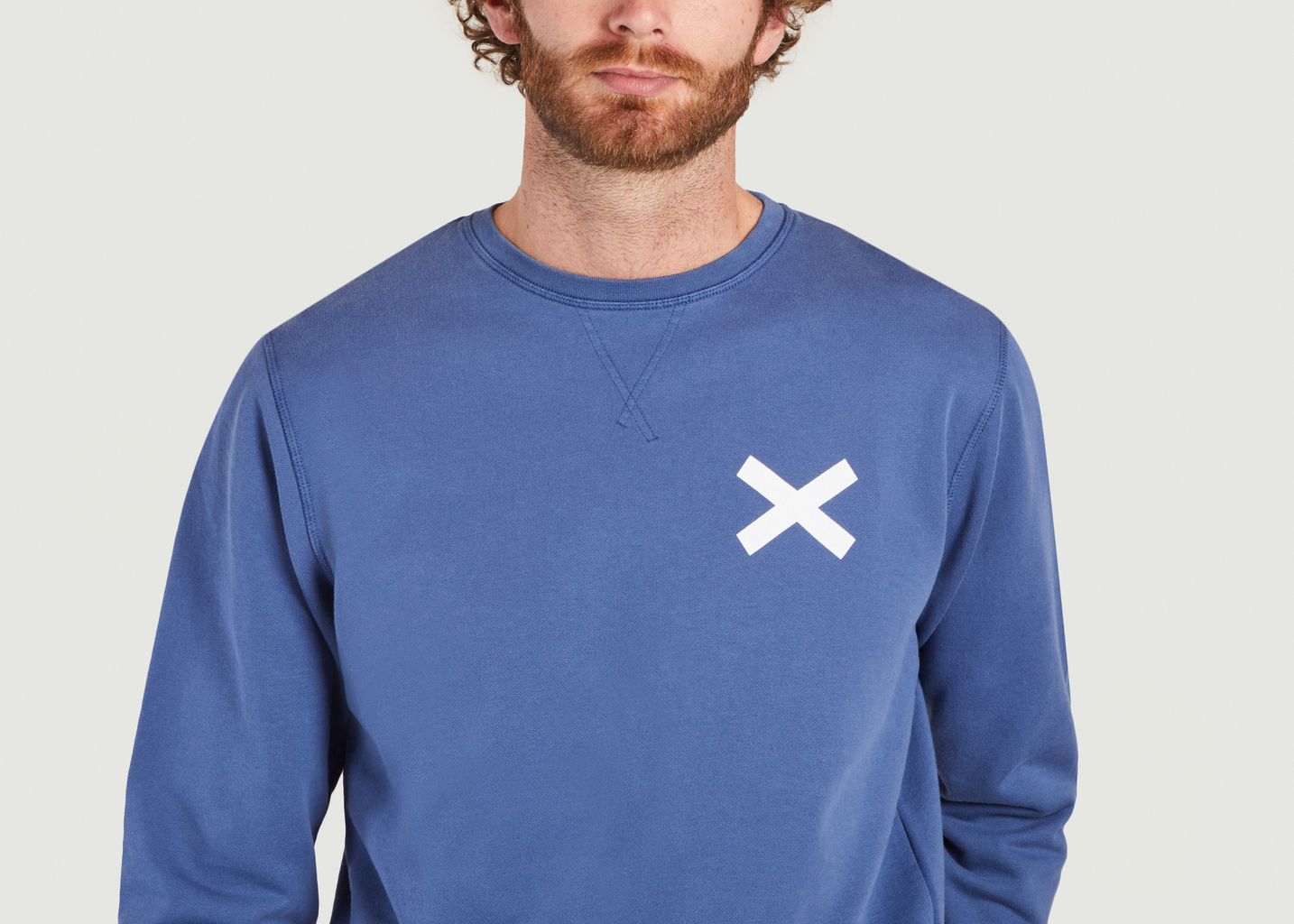 Organic cotton sweatshirt with cross print - Edmmond Studios