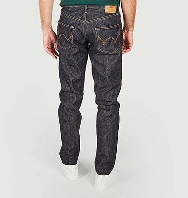 Edwin Jeans Straightleg backside showing the Edwin leather patch | urban  street used jeans