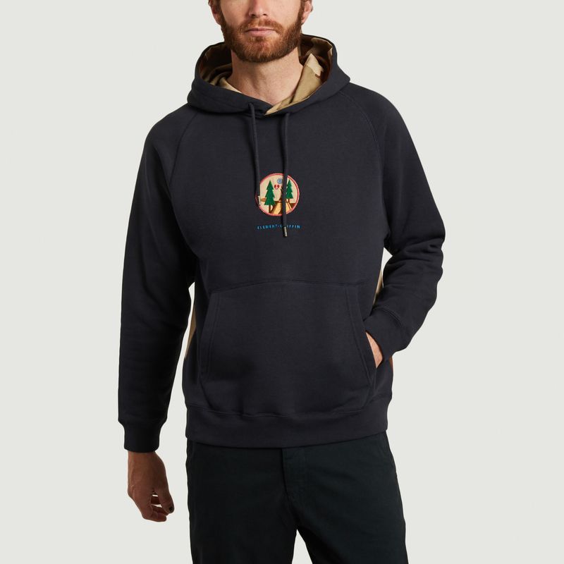 Griffin hoodie with patch and camo print back - Element