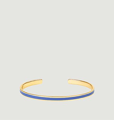 Adjustable open bangle in lacquered golden brass