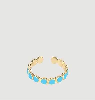 Lumi open adjustable ring in gold plated brass and lacquered