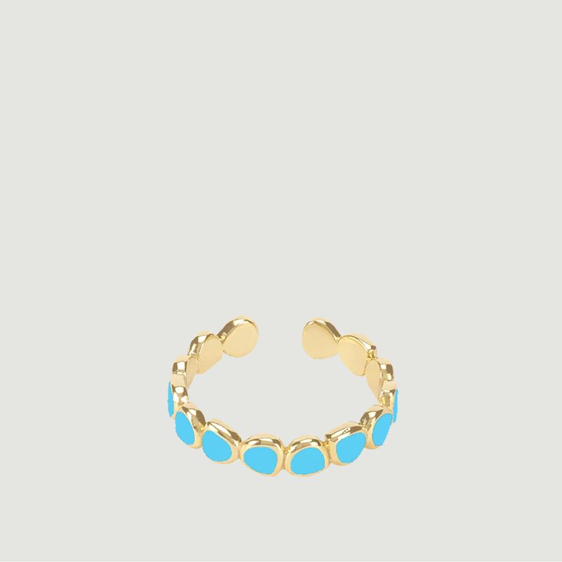Lumi open adjustable ring in gold plated brass and lacquered - Bangle Up