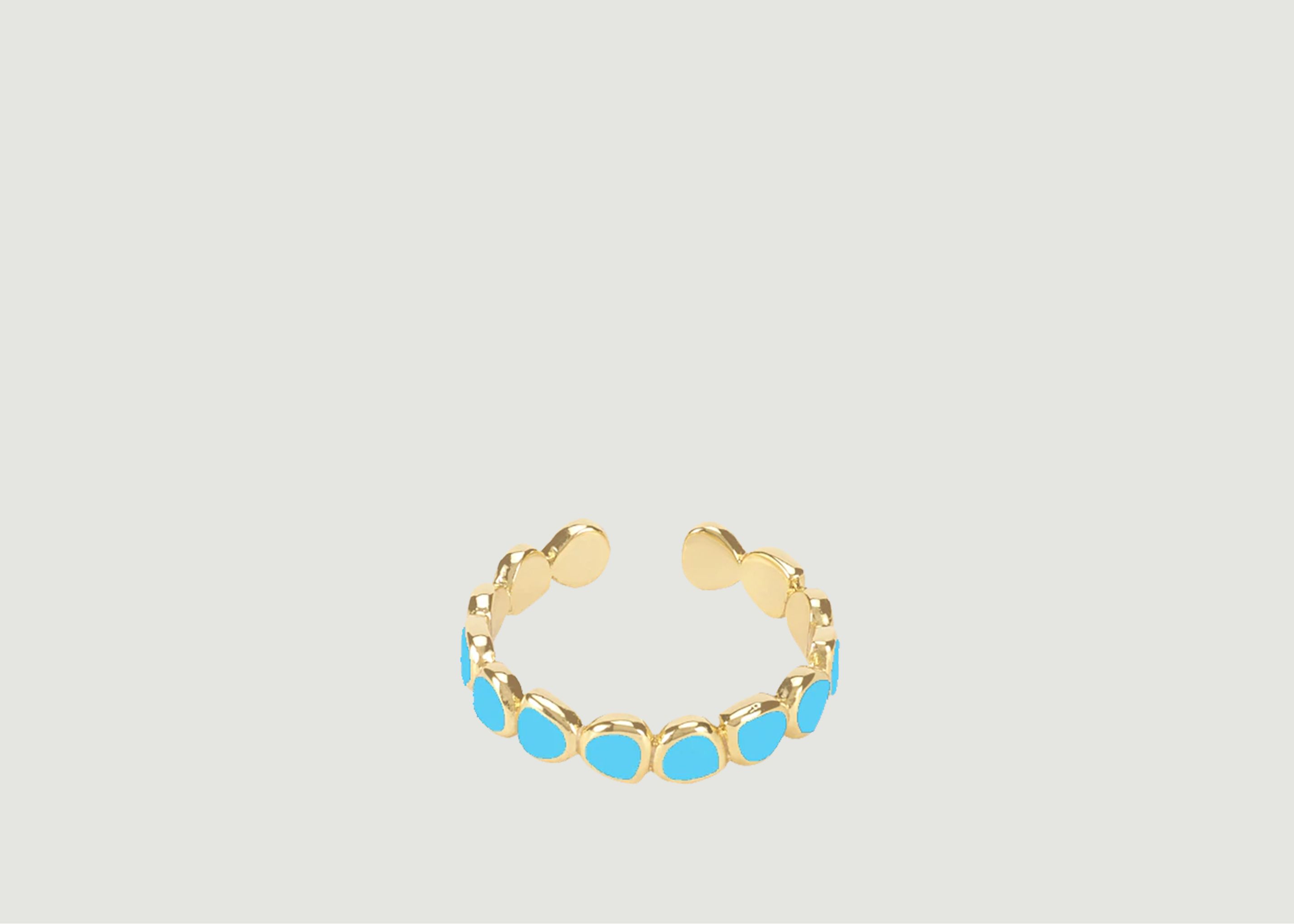 Lumi open adjustable ring in gold plated brass and lacquered - Bangle Up