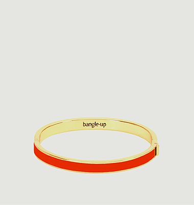 Bangle bracelet with gold lacquered metal clasp