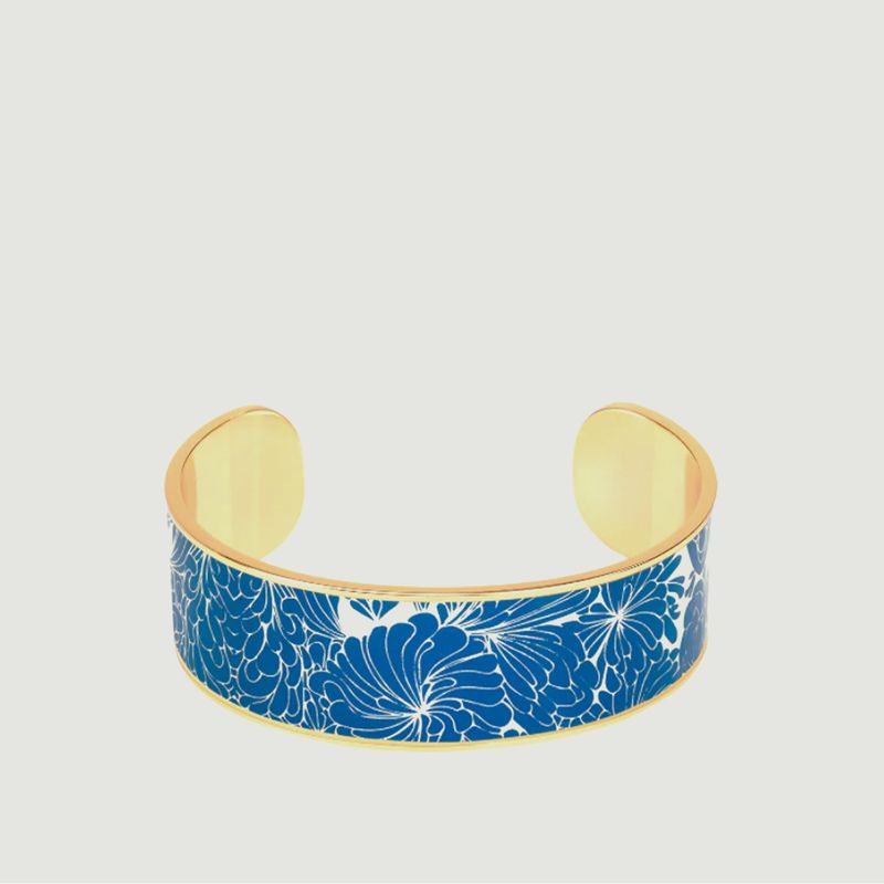 Adjustable lacquered open Cancan ring in gold brass - Bangle Up