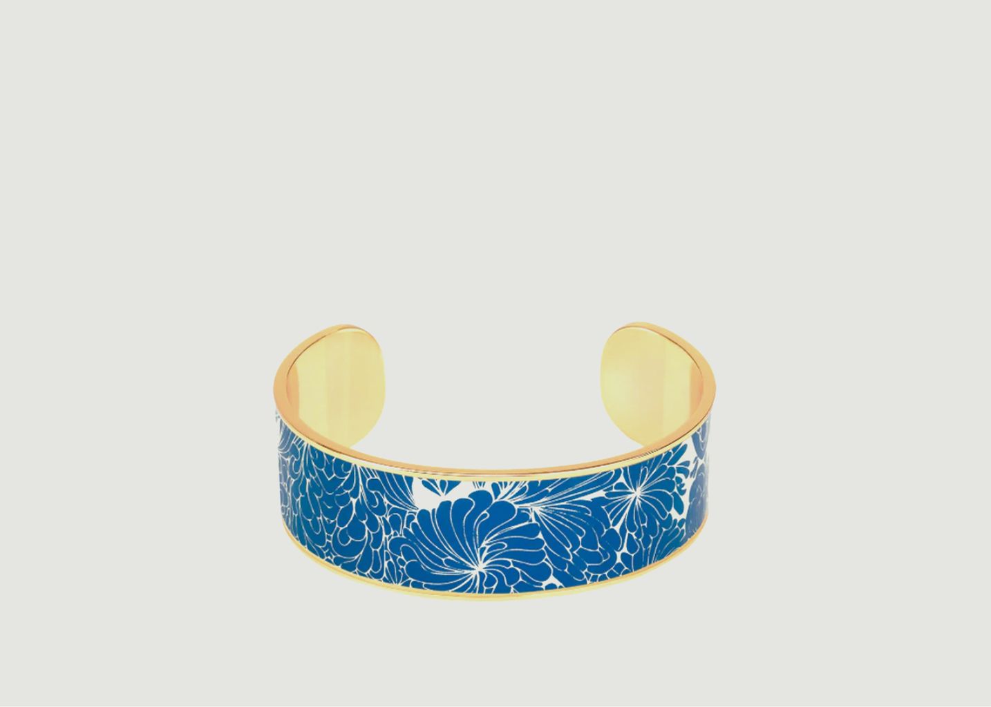 Adjustable lacquered open Cancan ring in gold brass - Bangle Up