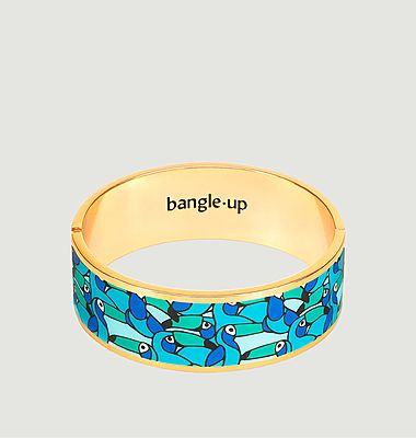 Jangala bracelet with gold plated clasp printed lacquered
