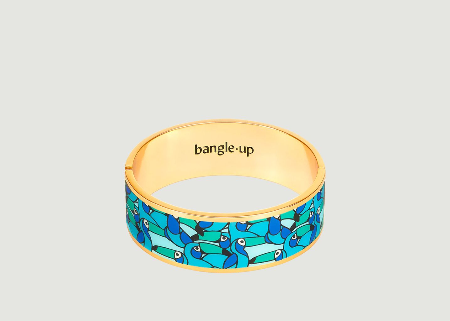Bracelet Jangala à fermoir en métal doré imprimé laqué - Bangle Up