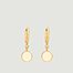 Celeste creole earrings with round, in gold plated brass - Bangle Up