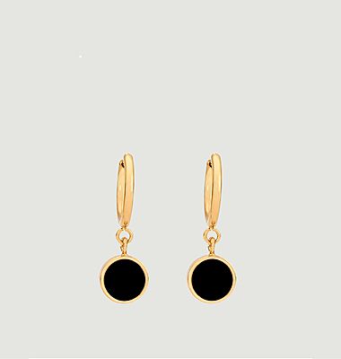 Gold plated creole earrings and lacquer Celeste